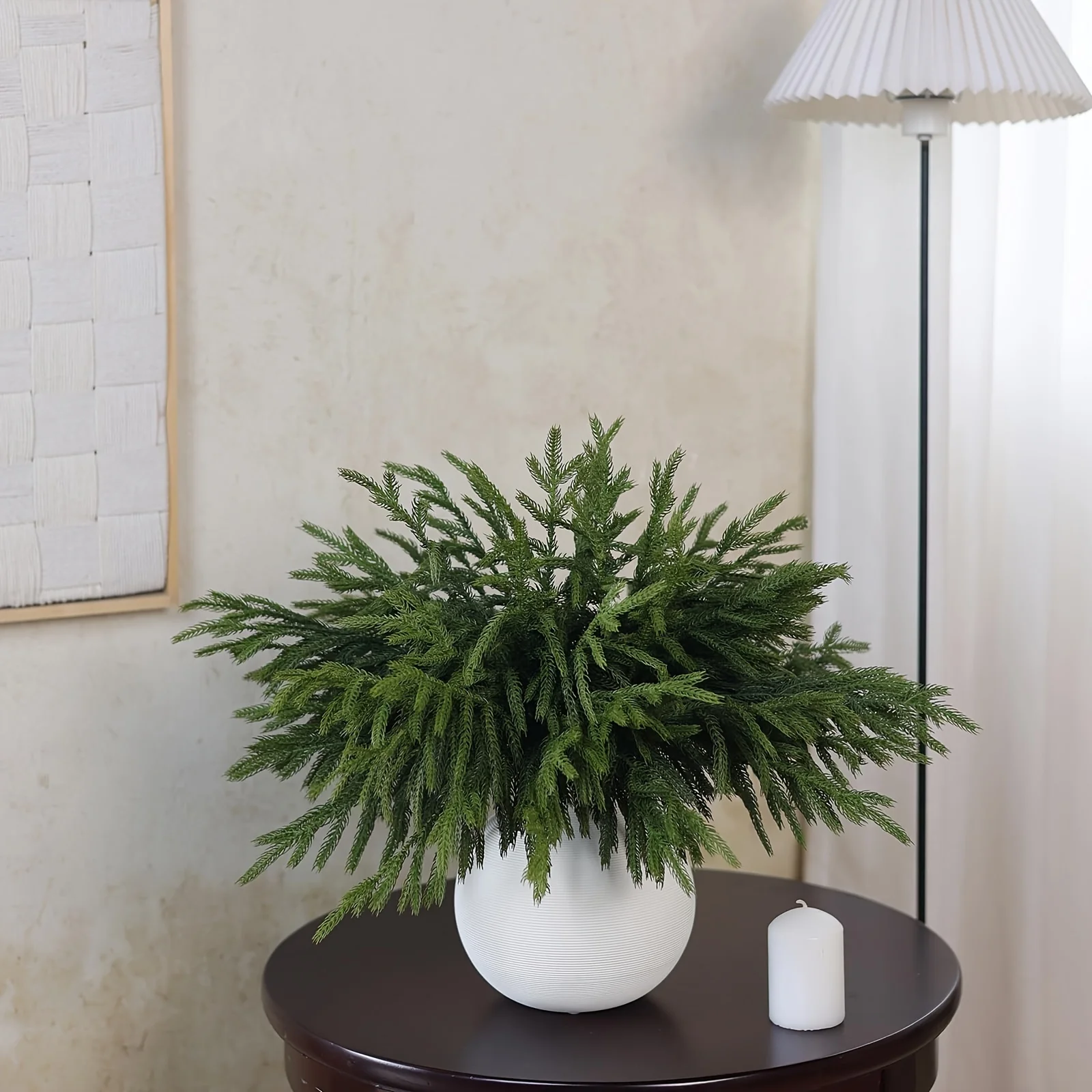 5 قطع من فروع الصنوبر Norfolk مقاس 18 بوصة من Real Touch - سيقان من خشب الأرز الصناعي للحرف اليدوية والإكليل والديكور المنزلي