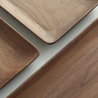 Solid One-Piece Black Walnut Wood Tray Rectangular Wooden Serving Platter Tea Board Fruit Plate Home Kitchen Decor Organizer - Image 3