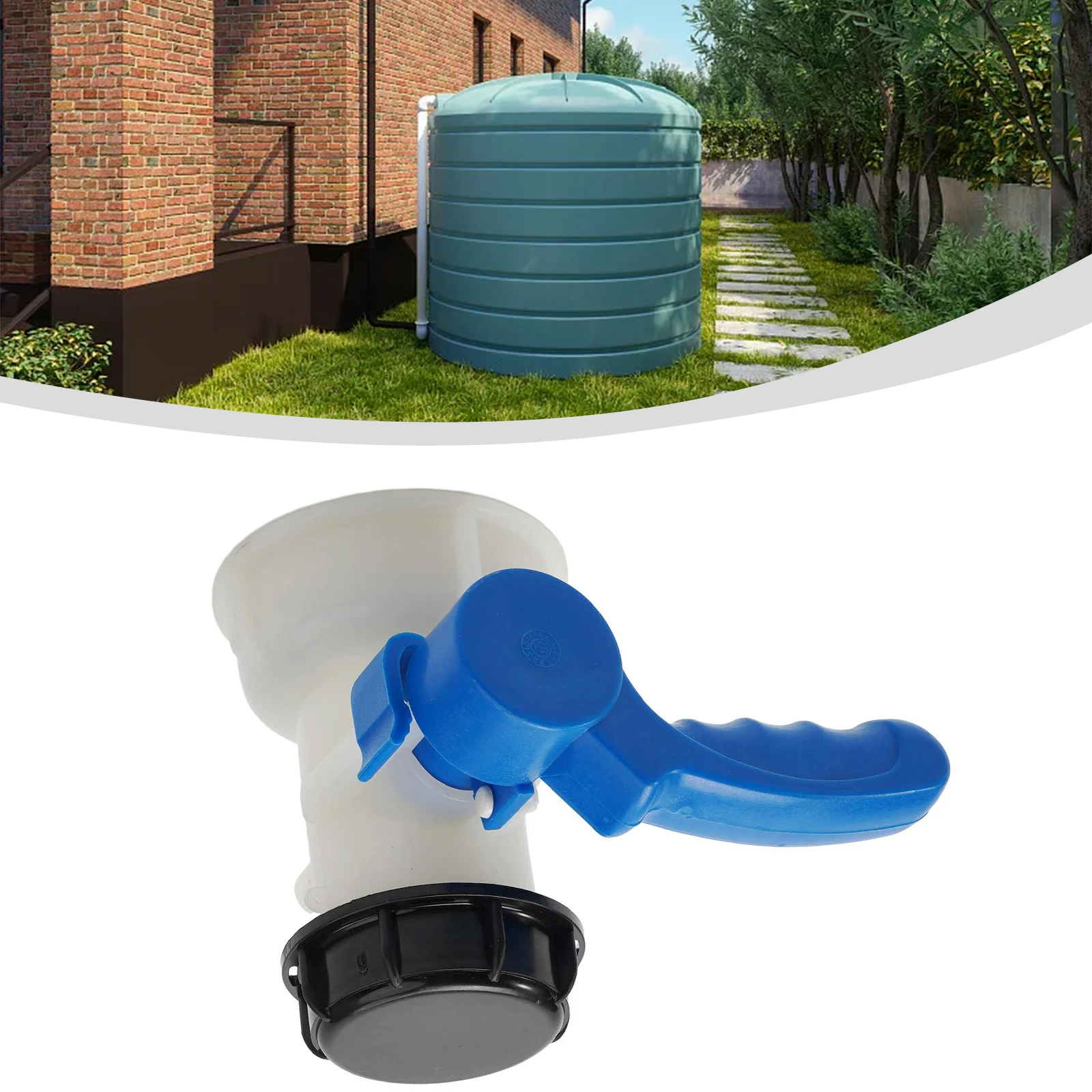 Drain Tank adapter S60x6 With fixed union nut 1pc 60mm Union Black cap Blue handle Butterfly Coarse Connection