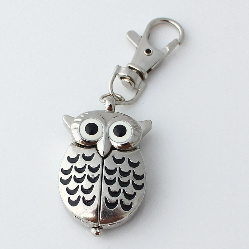 

Retro Owl Shape Clock Pendant Keyring Alloy Vintage Fashion for Men And Women Watch Accessory Birthday Gift Idea