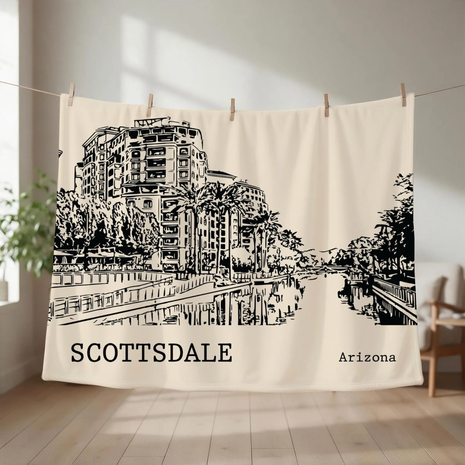 Scottsdale Arizona Throw Blanket couch cozy soft plush fuzzy picnic outdoor blanket