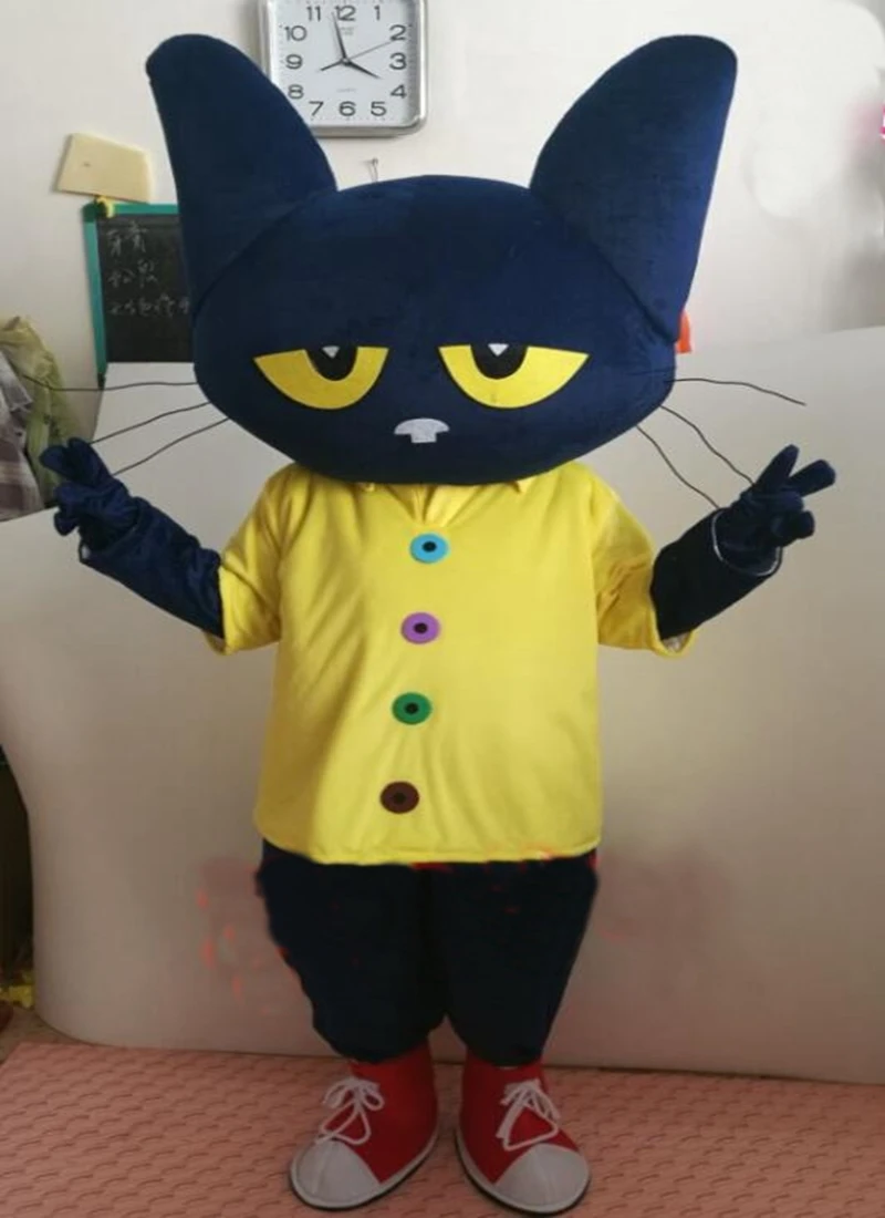 Pete Cat Mascot Costume Cartoon Cats Masks Party Birthday Halloween Cosplay Costume Mascotter Fancy Dress Props for Adults