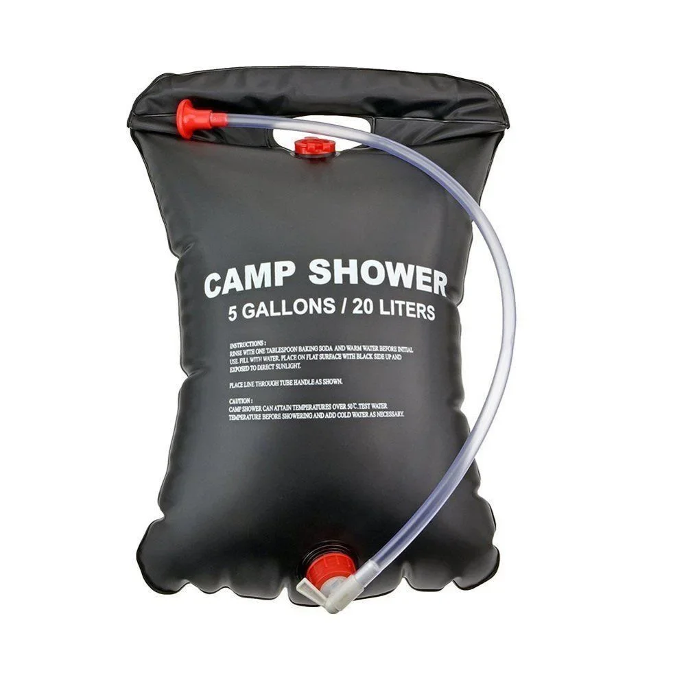 Bolsa de ducha portátil de 20L para acampar, viajes al aire libre, senderismo, barbacoa, ciclismo, playa, natación, bolsa de agua de baño con