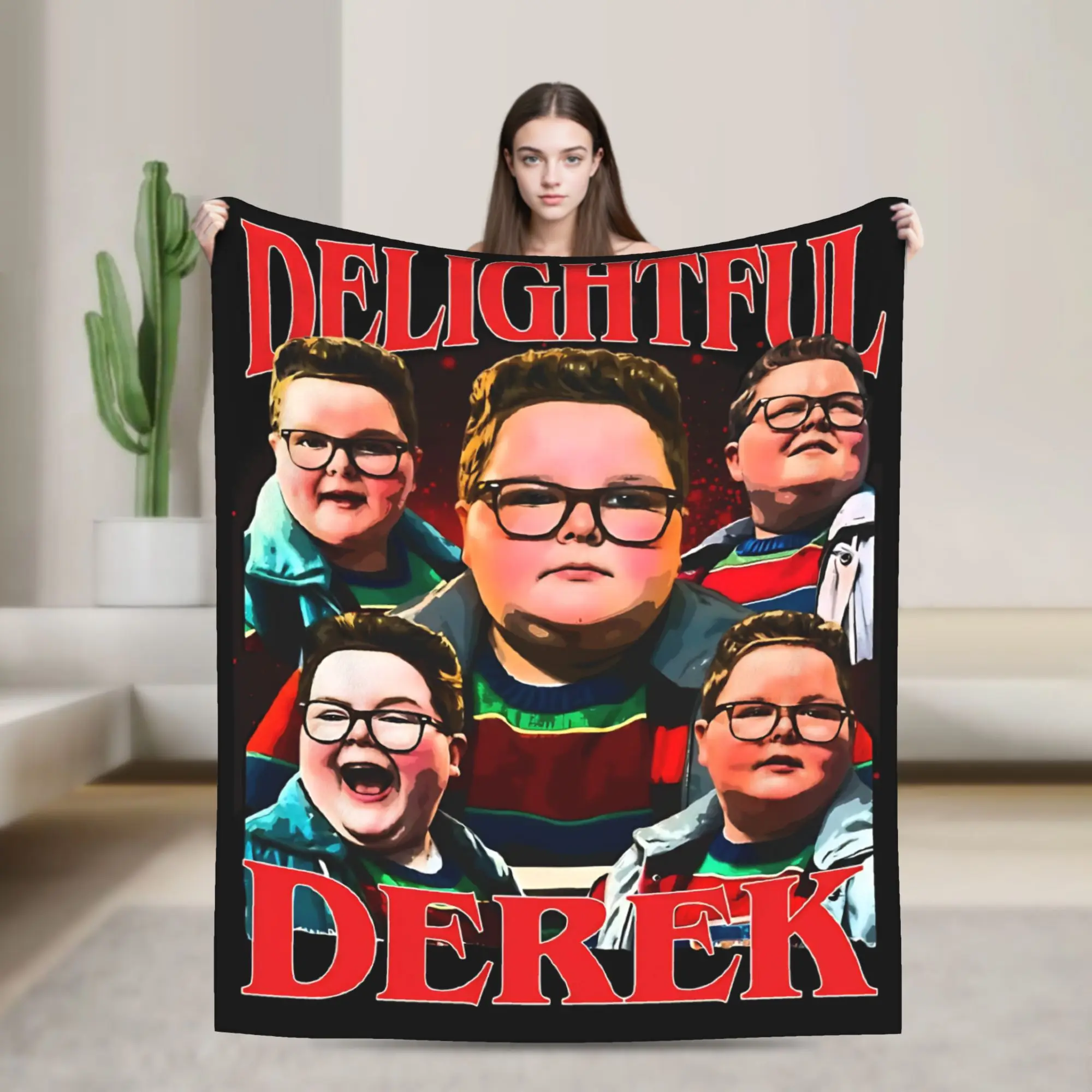 

Delightful Derek Vintage Y2k Blanket Flannel Super Soft Throw Blankets for Outdoor Travel Bedroom Quilt