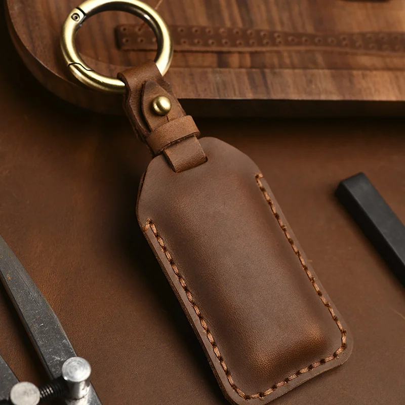 Leather Car Key Case Key Bag Car Smart Key Fob Cover Shell for Volvo S60 V60 S90 V90 Xc40 C40 Xc60 Xc90 Polestar 2 3 4 5 6