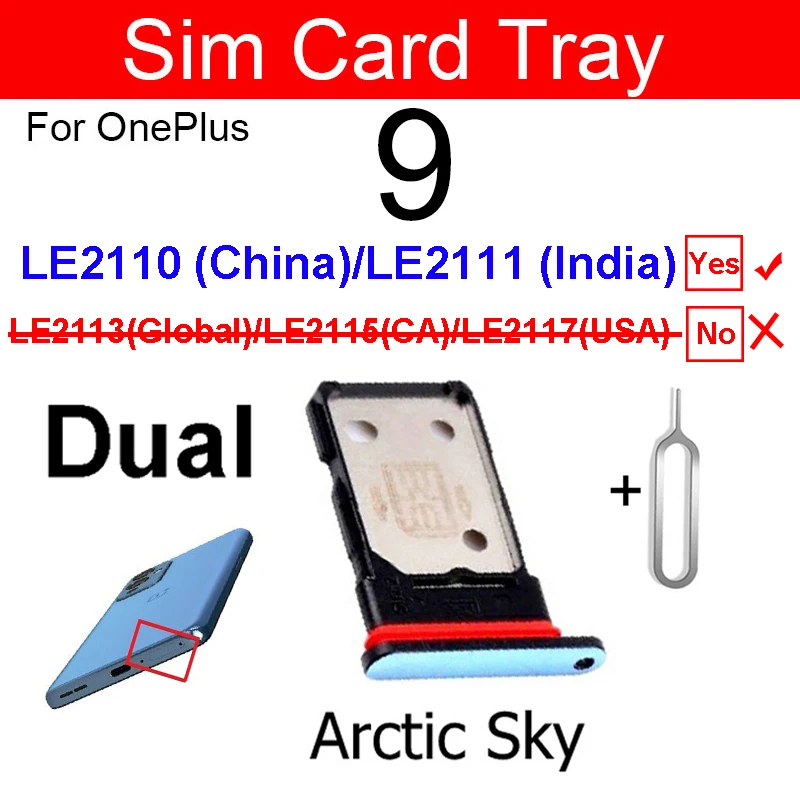 Sim Card Tray For Oneplus 1+ 8 Pro 8T 9 Pro 9R Sim Card Tary Holder Slot Socket Replacement Parts