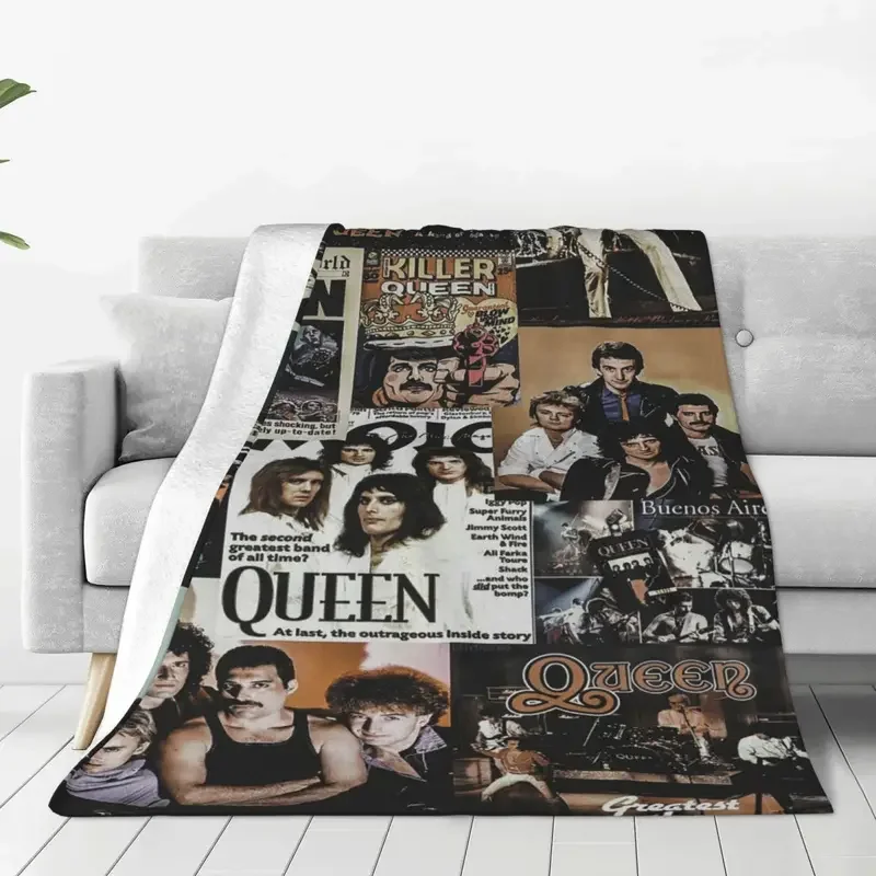 Freddy Rock Band Queen Blanket Flannel Printed Breathable Soft Throw Blanket for Home Bedroom Bedding Throws