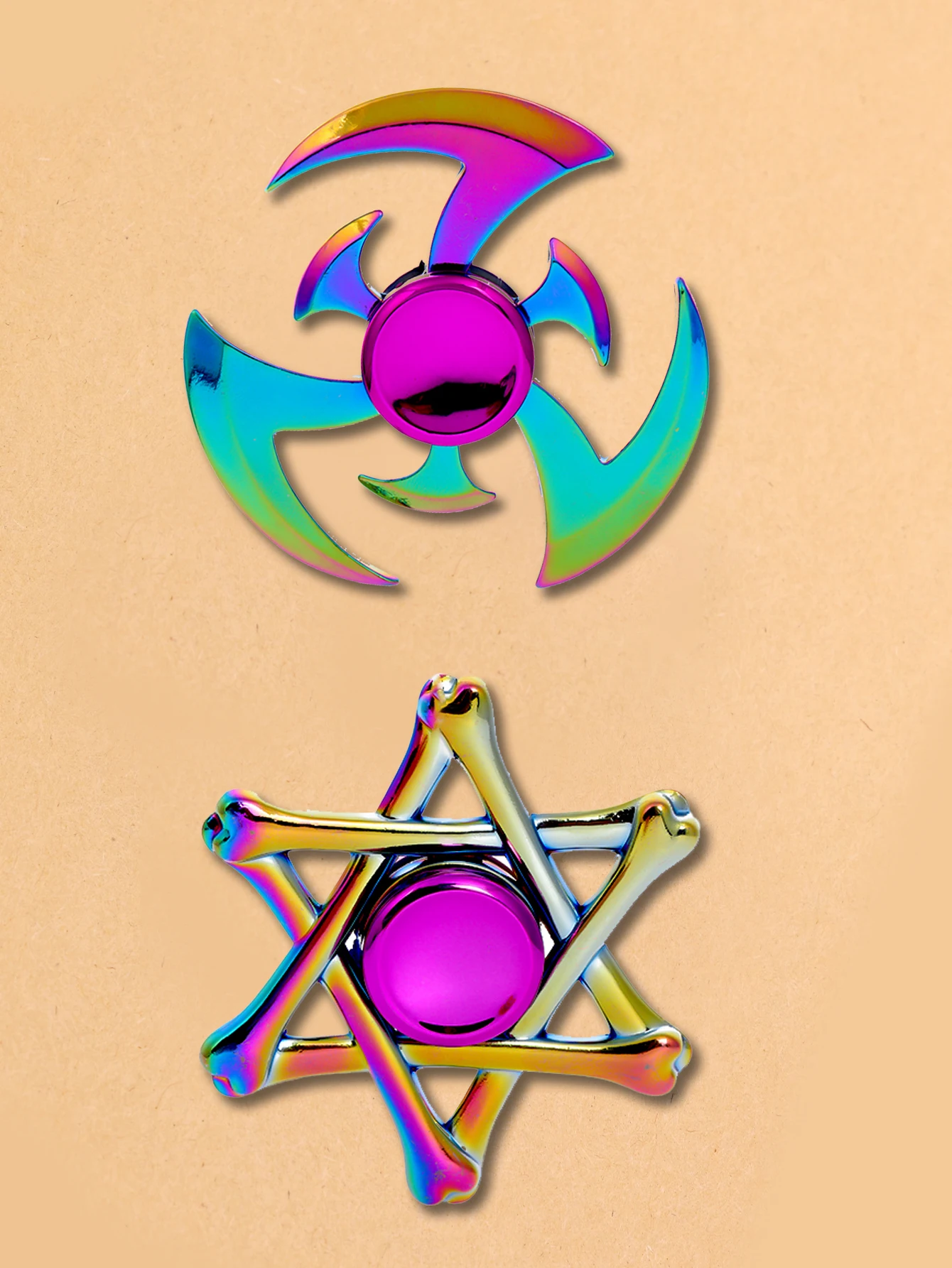 

2 шт., цветная гексаграмма из цинкового сплава, игрушка-спиннер для офиса, снятия стресса и развлечений для отдыха