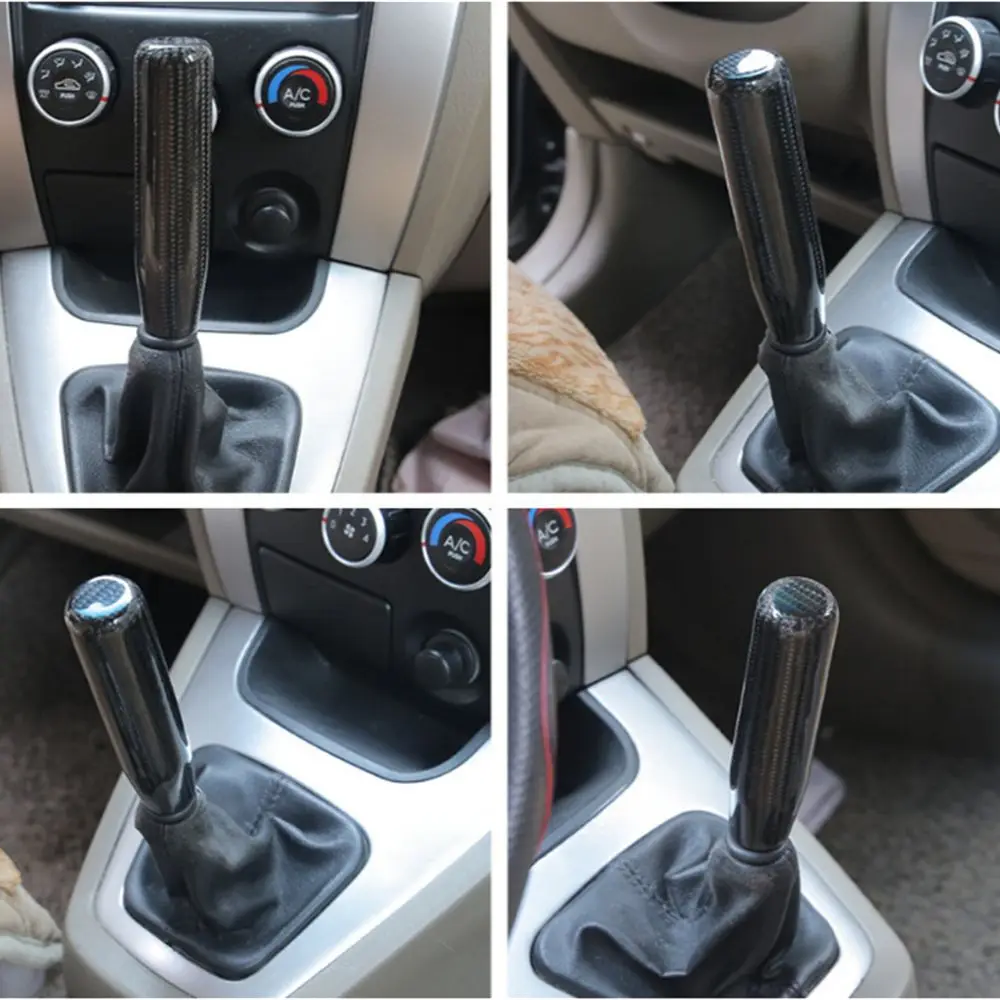 

Универсальная автомобильная ручка переключения передач 13 см 18 см из углеродного волокна, алюминиевая ручка переключения передач, ручка переключения передач, рычаг головного шара MT AT