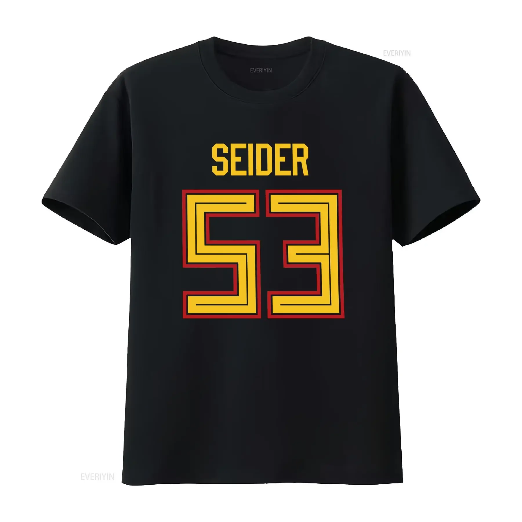 Vintage Team Deutschland Eishockey-Trikot T-Shirt Moritz Seider Vintage Washed Graphic Atmungsaktives Freizeit-Oberteil für den Alltag