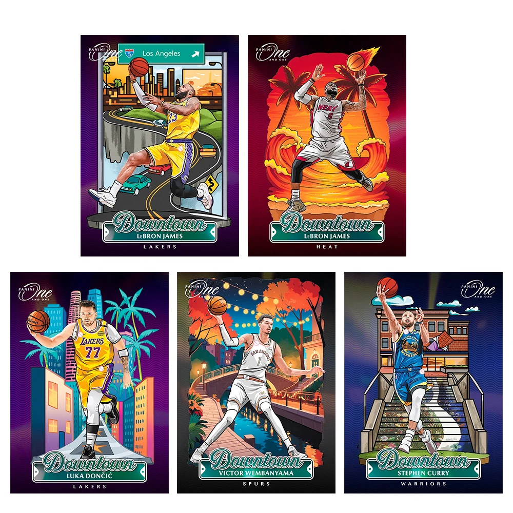 PANINI DIY 24PCS/SET homemade James Durant Wembanyama Doncic Curry Tatum downtowm Laser oblique column texture collectible card