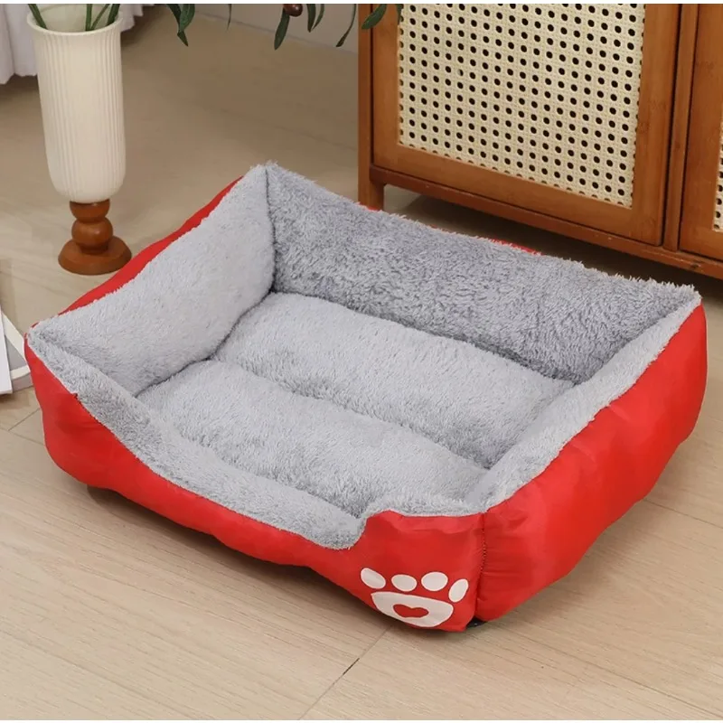 Weiches, quadratisches, großes Hundesofa, elastisches Hundehauskissen, winterwarmes, waschbares Hundebett für mittelgroße Hunde, Katzenhütte, Haustierzubehör – Detail 10