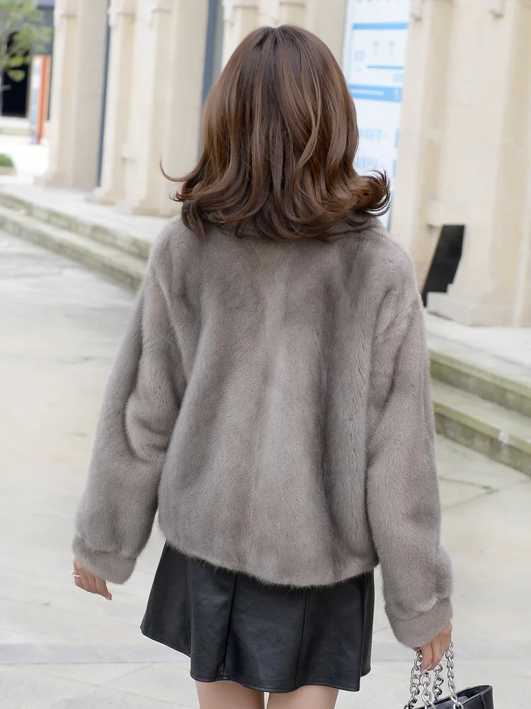 Mink fur coat whole real jacket short style 2023 women's clothing outerwear jacket coats winter new lapel