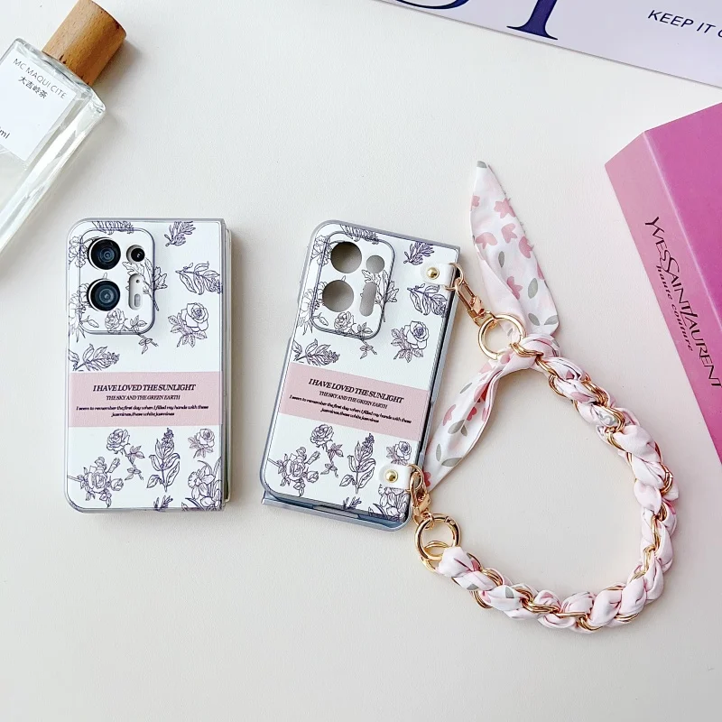 

Phone Case for OPPO N2 Flowers Patterned Phone Case OPPO N2 Fashion Silk Scarf Bracelet Phone Case
