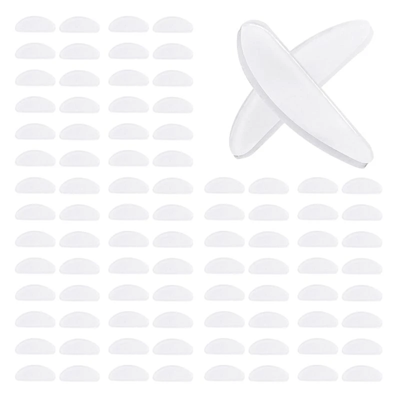 TEXU 180 Pairs Eyeglasses Nose Pads Glasses Adhesive Silicone Anti-Slip Nosepads (Transparent, 1.5Mm)