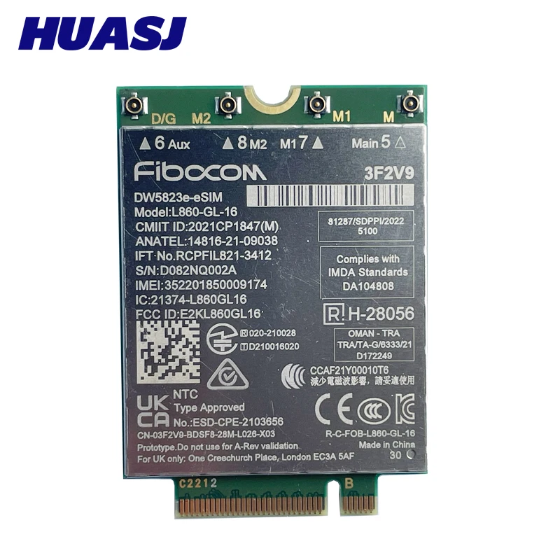 L860-GL-16 DW5823e-eSIM DW5823e LTE 4G CAT16 Intel(R ) XMM 7560R+ Module For 4G Modem NGFF M.2 For Dell 7640 3581 Laptop