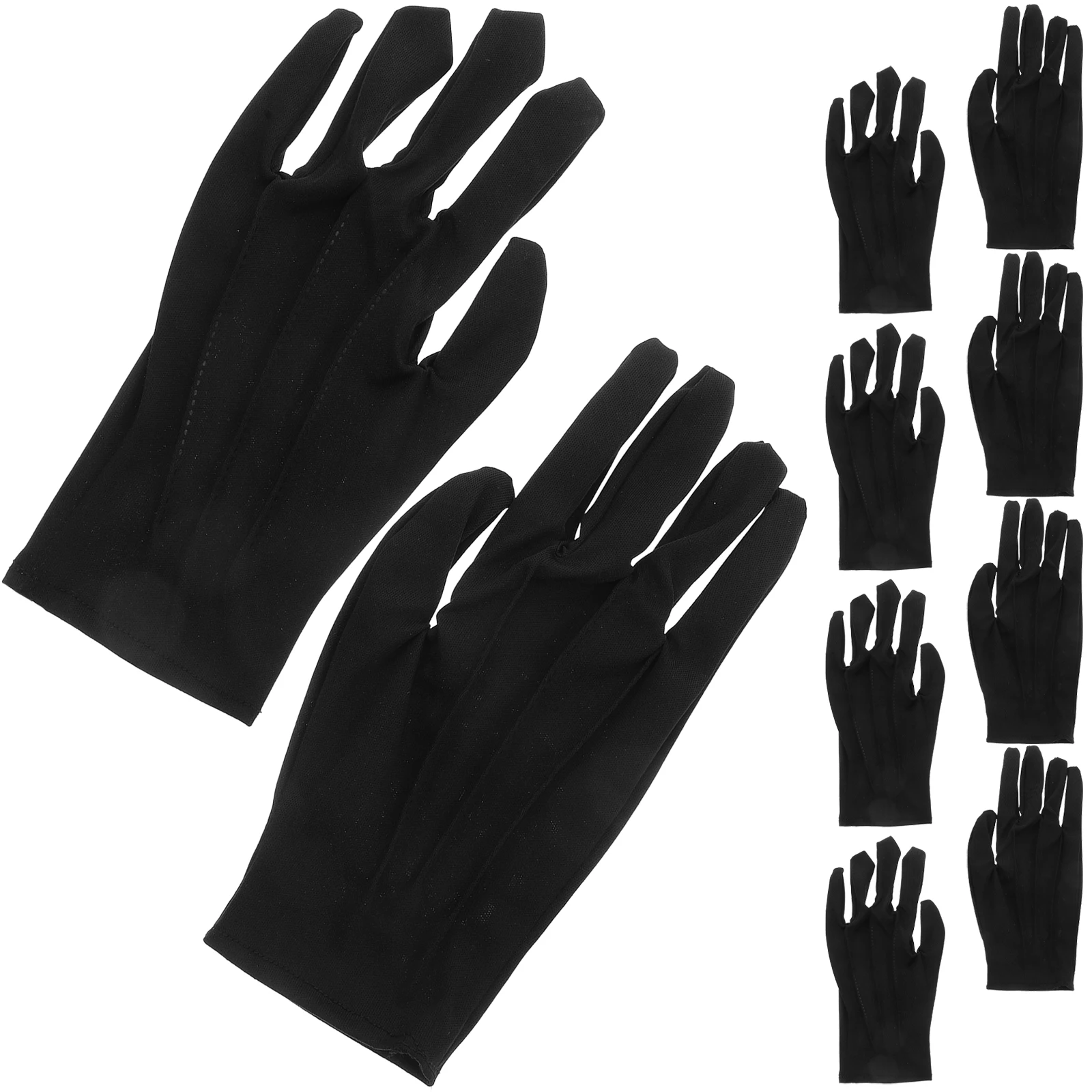 

10PCS Professional Black Gloves Breathable Gloves For Jewelry Inspection And Handling Crafts Performance