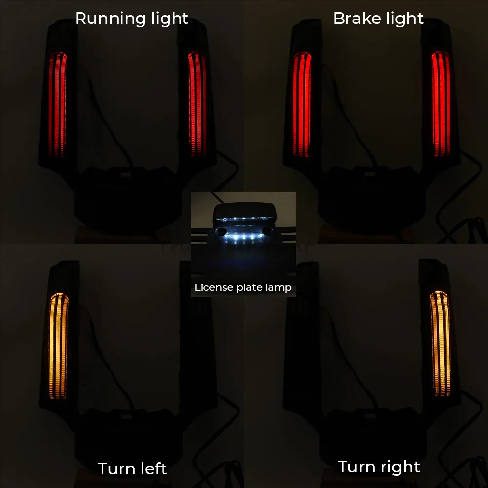 Motorcycle Accessory 1 Set Rear Fender Fascia With LED Tail Light ABS Plastic For Electra Glide Ultra Classic FLHTCU 2014-2020