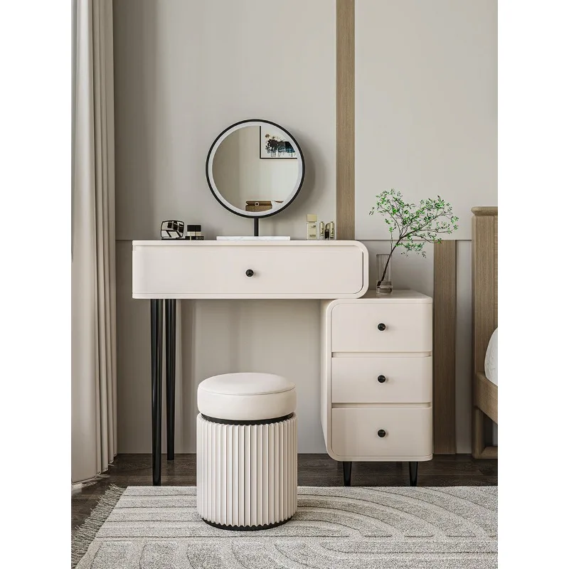 Solid wood dresser high-end bedroom modern simple small removable ins light luxury makeup table storage cabinet integrated