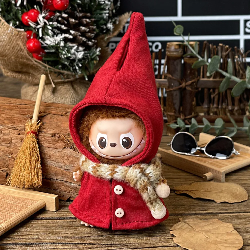 For Mini Labubu 4.0 Pin For Love Wizard Cloak Scarf Set Replaceable Clothes Cute Doll Clothing Accessories Christmas Gifts