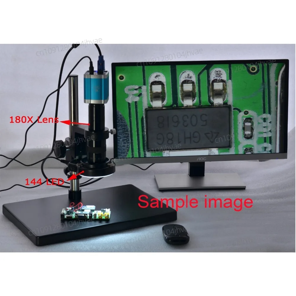 كاميرا مجهر 1080P VGA Full HD كاميرا رقمية صناعية مسجل فيديو 100X التكبير C-MOUNT عدسة لحام لتقوم بها بنفسك إصلاح PCB