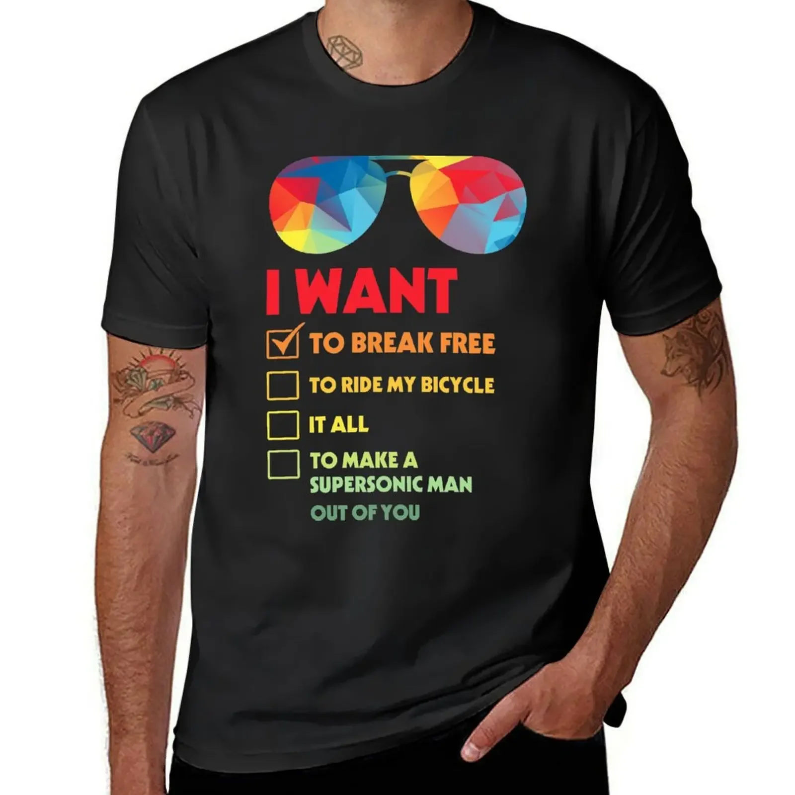 

I Want To Break Free To Ride My Bicycle It All T-Shirt sports fans sweat shirts graphic tees plain black t shirts men