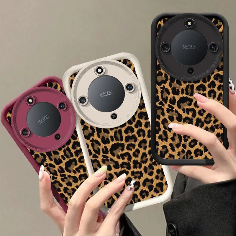 Flexible Silicone Case For Honor X9d Protective Cover Shockrpoof Leopard Print Cover Funda