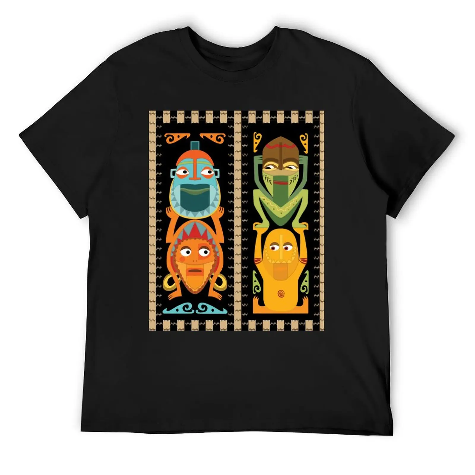 Tropical Hawaiian Polynesian Tiki Totems T-Shirt