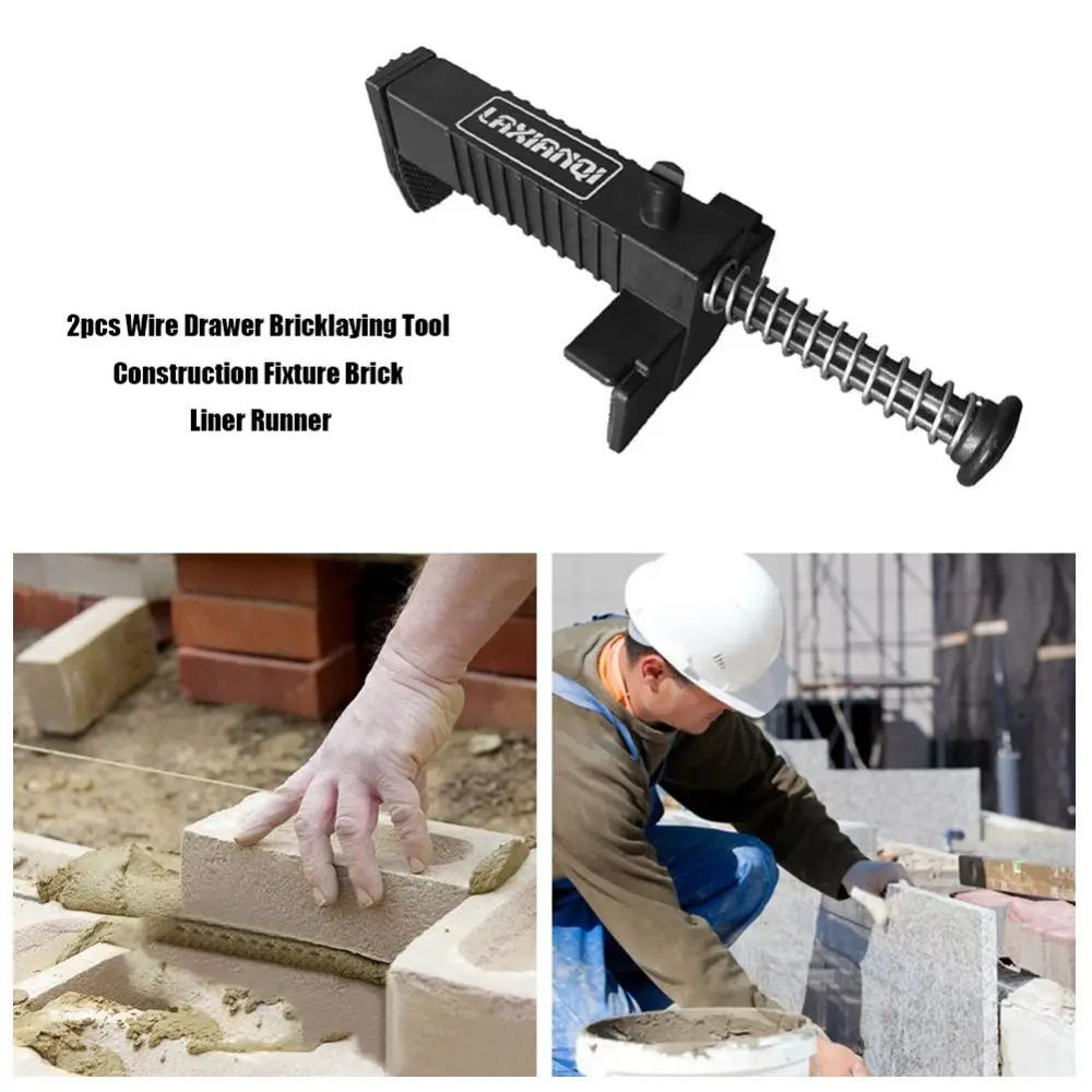 

2pcs Fixture Bricklaying Wire Drawer Wear-Resistant Easy to Use Brick Liner Versatile Clamping Range