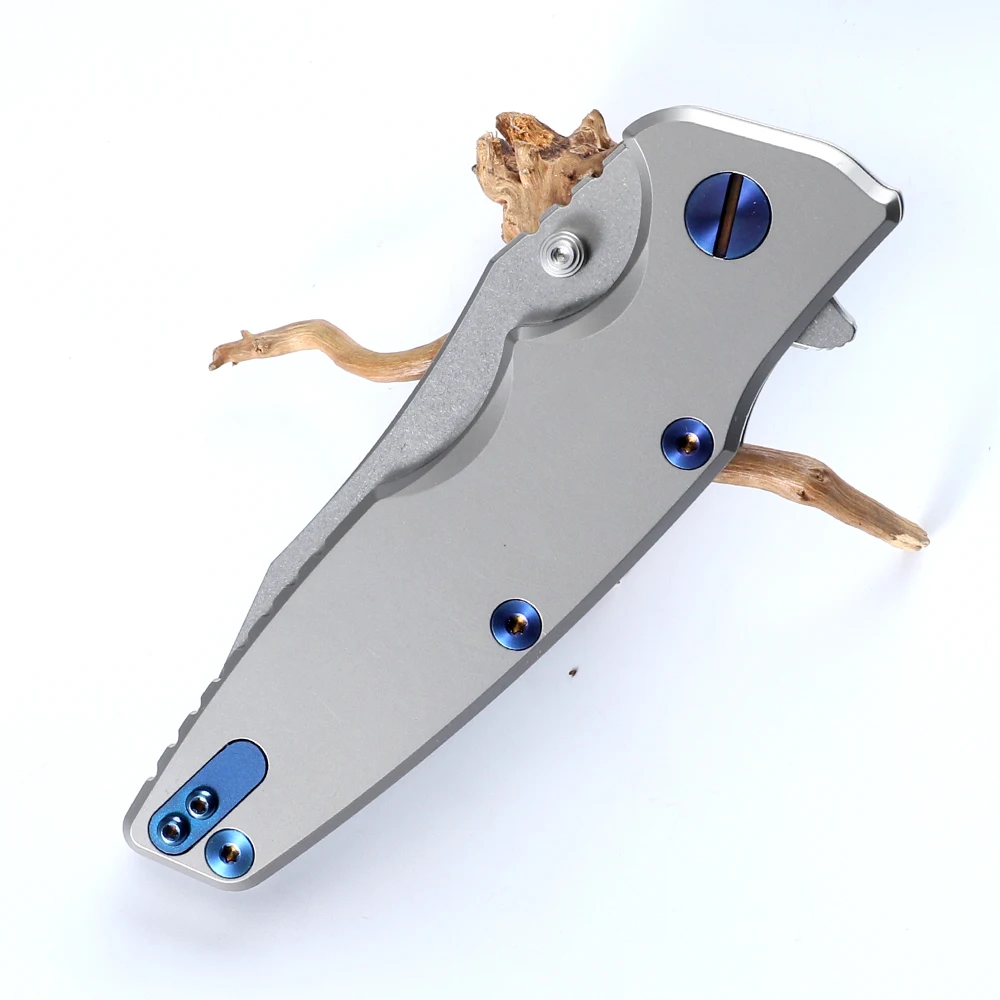 Ceramic Folding Knife with Titanium Handle, EDC Tool, 0392, Bearing, Camping, Outdoor