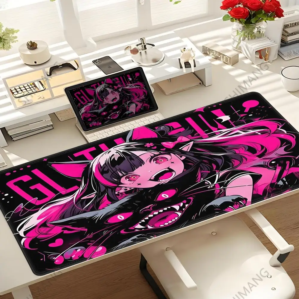 

black cat girls Mouse Pad XXL Gaming Accessories Office Gamer Keyboard Desk Mat Non-Slip Laptop Notebook rubber kawaii Mousepad