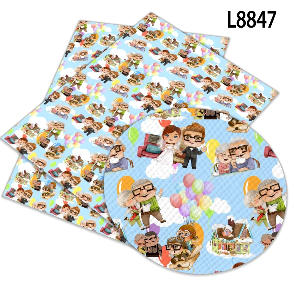 

Disney UP Movie Hot Air Balloon Print Pattern Faux Leather Vinyl Grain for DIY Hair Bow Jewelry Earring Craft Making 30*22cm