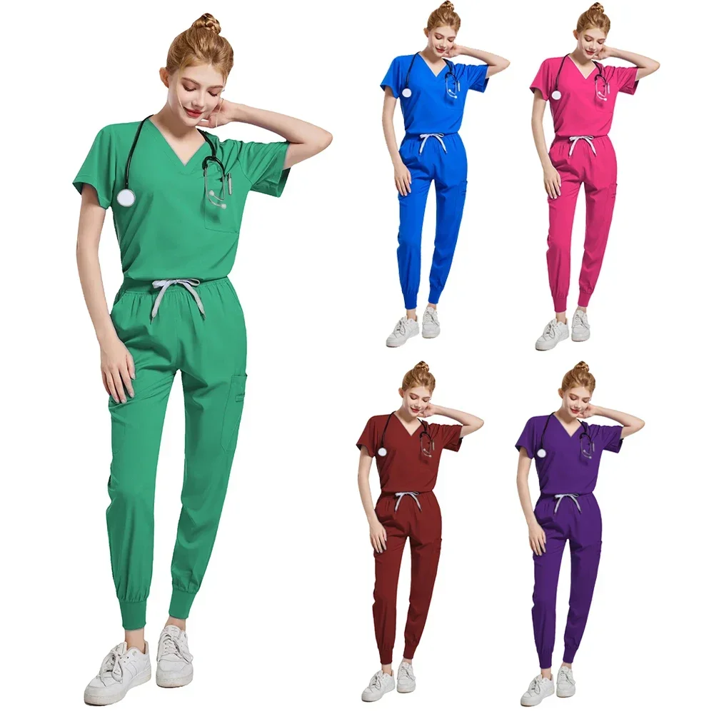 Wholesale Medical Uniform Scrubs Hospital Working Scrubs Set Medical Supplies Nurse Dental Nail Salon Spa Surgery Suit Workwear