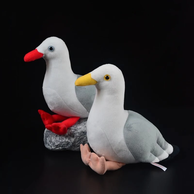 Simulated Animal Sea Mew Ocean Bird Herring Gull Larus Canus Wild Nature Plush Toy Stuffed Doll Boy Girl Friend Birthday Gift