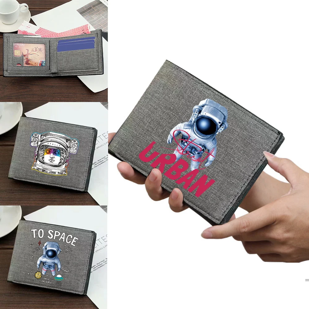 

Short Wallet New Coin Purse Credit Card Storage Women Money Bag Astronaut Printing Series Fashion Loose Change Organizer Pouch