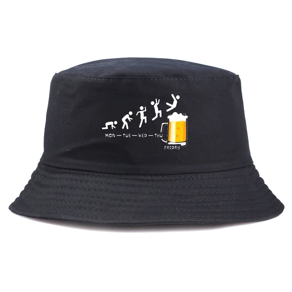 Friday Beer Fisherman Hats Harajuku Panama Cap Outdoor Cool Casual Lovely Streetwear Daily Vintage Fashion Versatile Bucket Hat