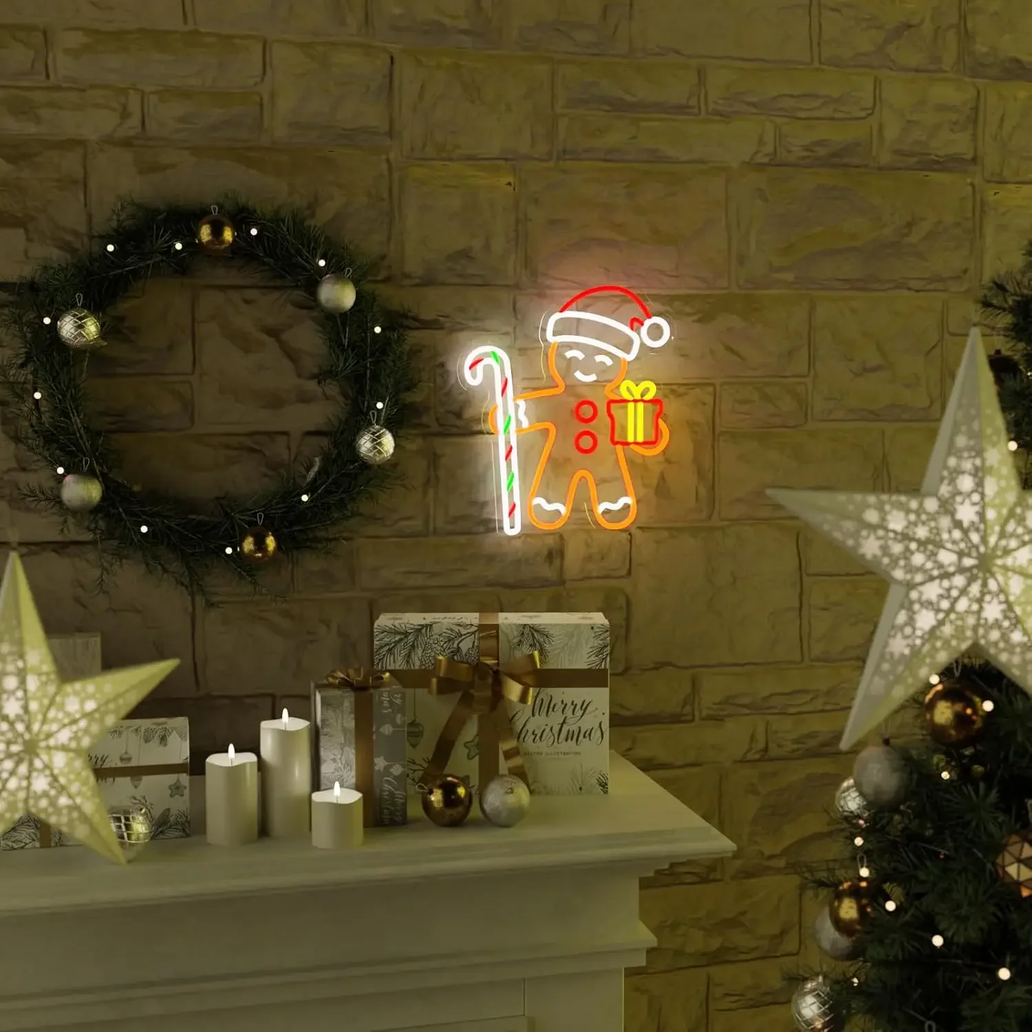 الزنجبيل رجل ضوء النيون تسجيل USB عكس الضوء LED النيون تسجيل لغرفة النوم غرف معيشة نادي بار رجل الكهف هدايا الحفلات جدار ديكور #2