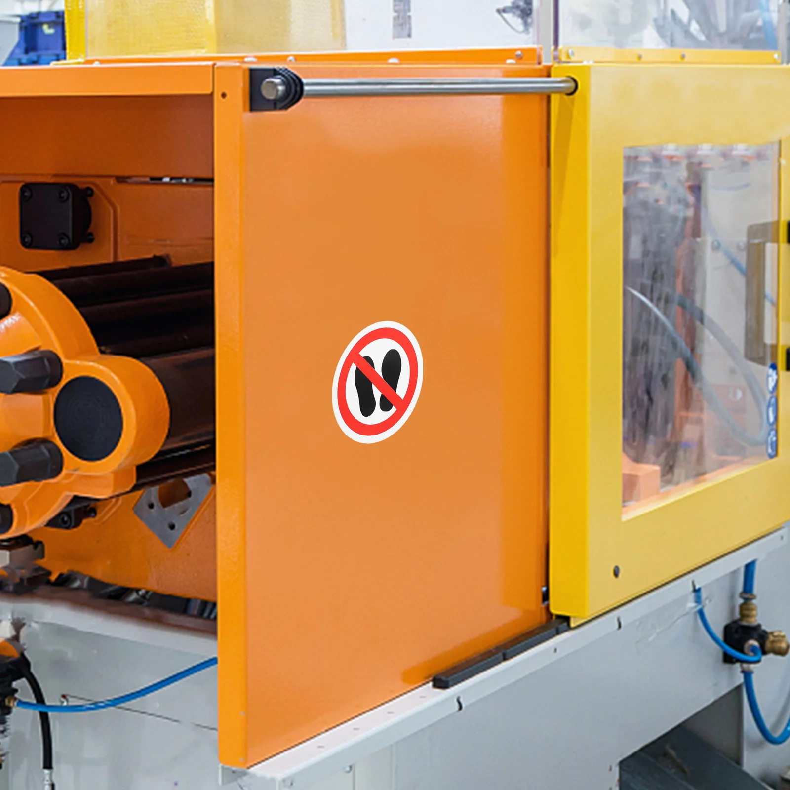 10pcs No Decals Warning Sign Stickers Adhesive Waterproof For Factory Workshop Floor Wall Hazard Alert Durable