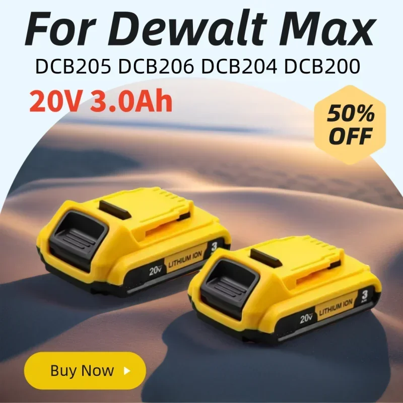 NEW 20V Battery 18Volt 3.0Ah For Dewalt Max Tools DCB203 DCB205 DCB206 DCB204 DCB200 DCB182 DCB180 DCB230 DCD DCF DCG Series