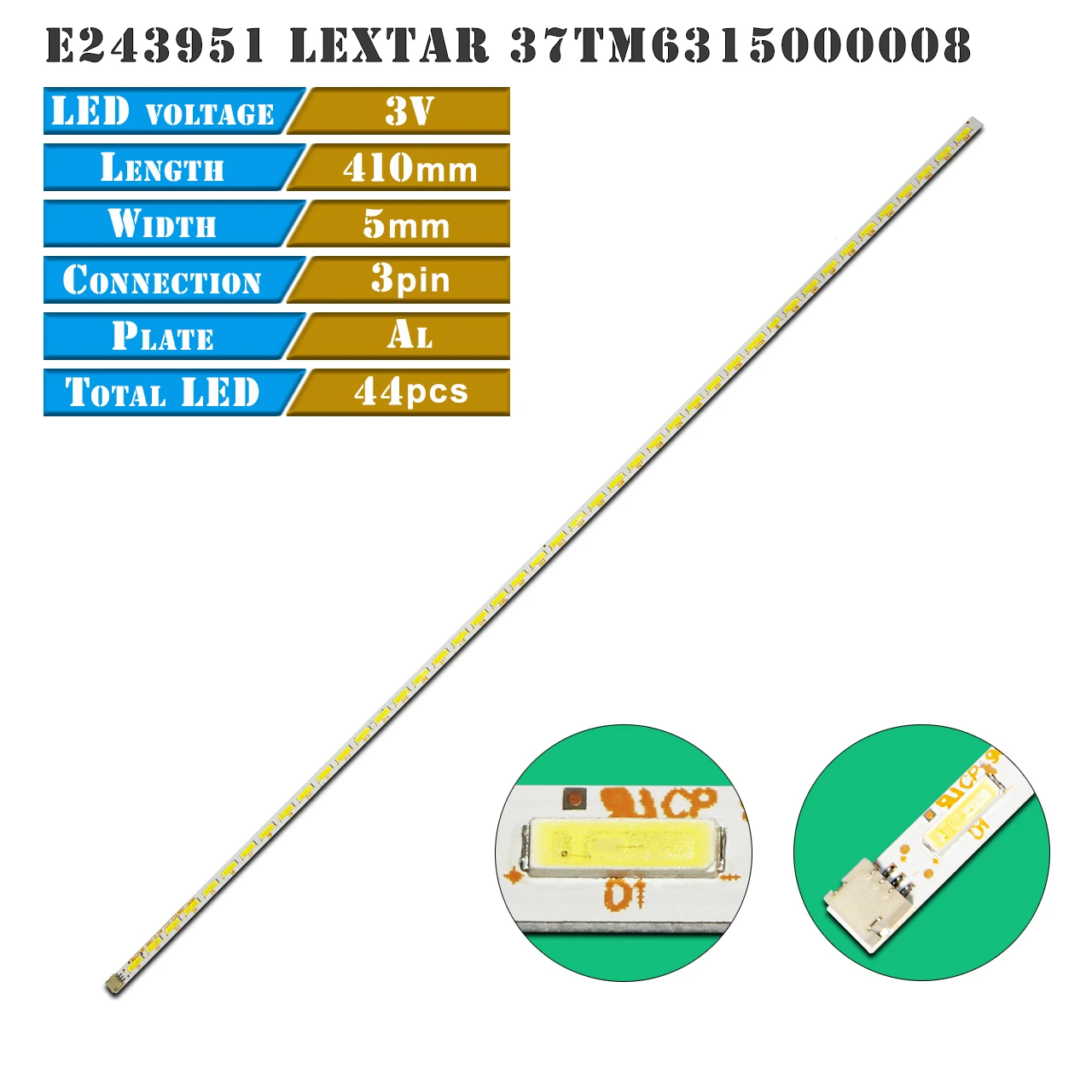 Listwa oświetleniowa LED do telewizora LCD 37TM6315000008 E243951 TY-120723D A32-LEM-0BU TY-121013D LE32G7500C E32B868A FLTV-32L22B 44 diody LED L