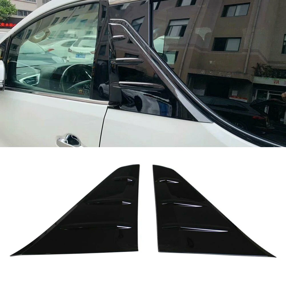 2pcs ABS Car B-Pillar Molding Cover Trims Decoration For Toyota Alphard Vellfire 2016 2017 2018 2019 Black