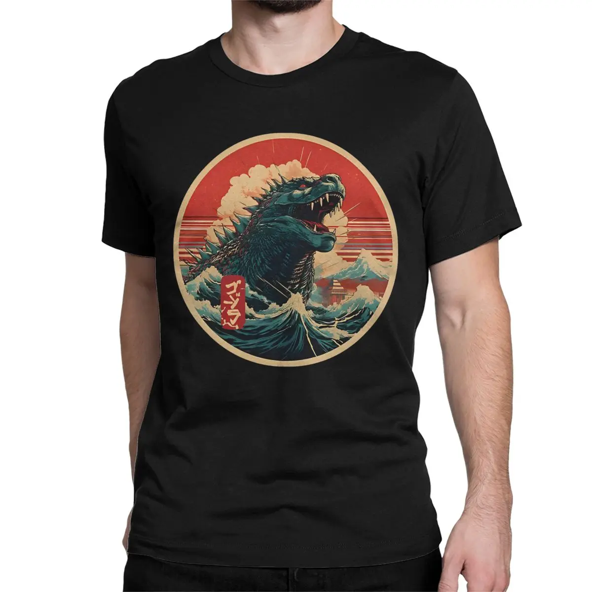 Japanese Monsters Godzillas T-Shirt for Men Women Funny Cotton Tees Round Collar Short Sleeve T Shirts Gift Idea Clothing