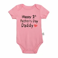 Happy 1st Father's Day Baby Bodysuit 100% Cotton Romper Gift for Daddy 5