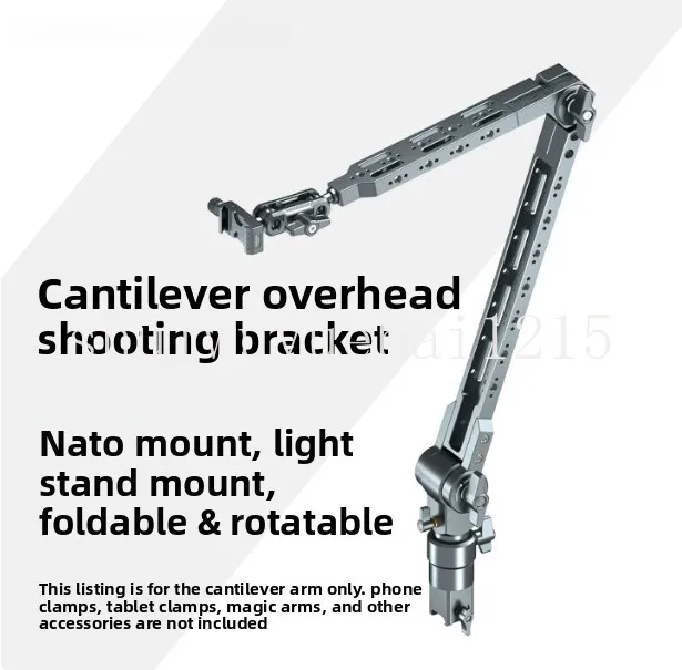 Aluminum alloy cantilever bracket, desktop camera, mobile phone fixing frame can be rotated 360 degrees to adjust live shooting