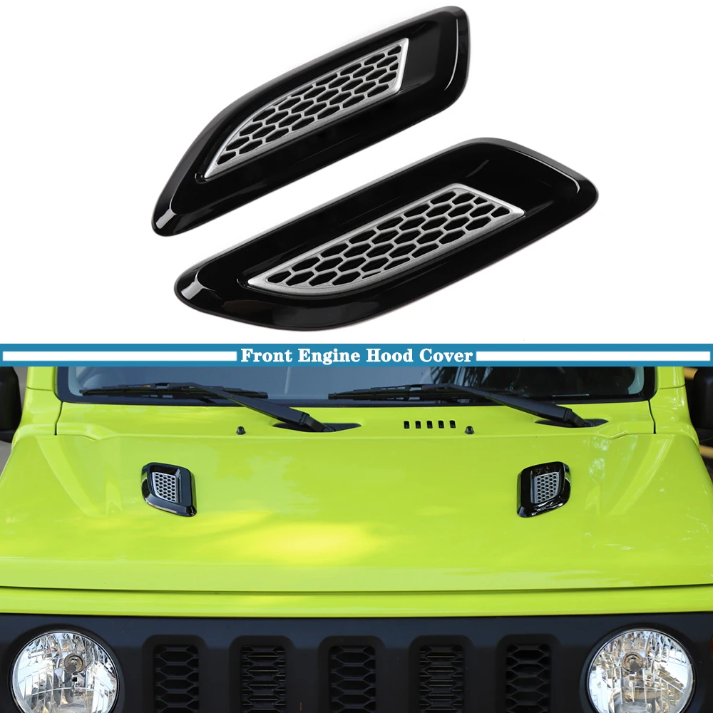 Car Front Engine Hood Air Outlet Vent Port Decorative Cover Trim for Suzuki Jimny 2019 2020 2021 2022 2023 Exterior Accessories