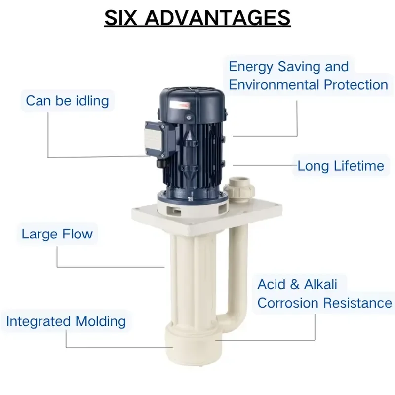 Vertical Chemical Pump PVDF Circulation Zero Leakage Resistant for PCB Etching Solution AC Water Pump