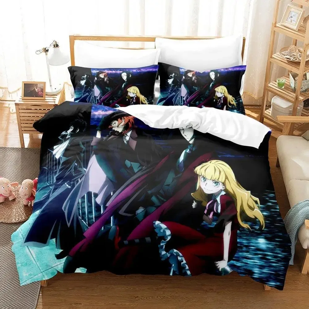 Bungou Stray Dogs S4 Bedding Set Single Twin Full Queen King Size Bed Set Adult Kid Bedroom Duvetcover Sets Anime Bed Sheet Set