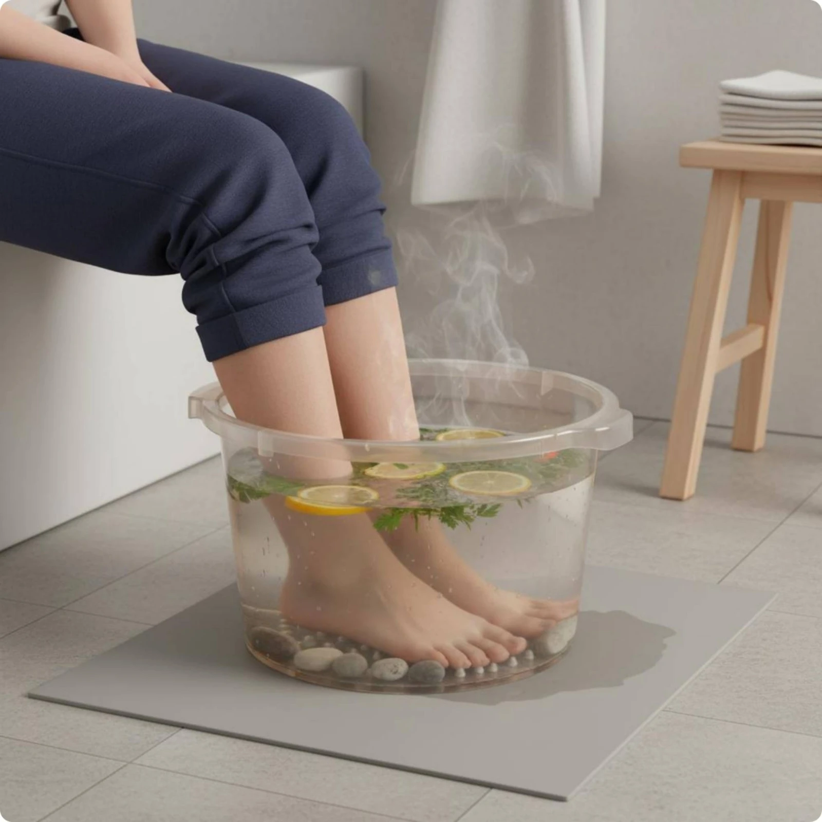 Deep Foot Soak Tub Massage Bottom Raised Foot Soak Basin Personal Care Large Capacity Thickened for Home