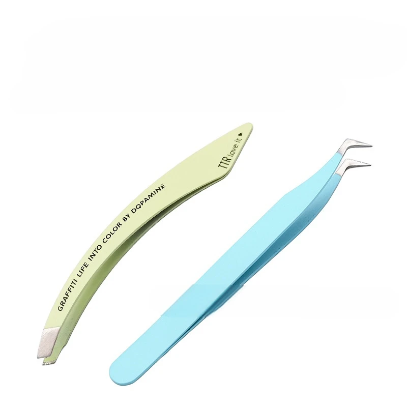 Pinça de extensão de cílios premium, ferramenta de beleza de aço inoxidável para colocação precisa de cílios postiços e modelagem de sobrancelha 128chrs