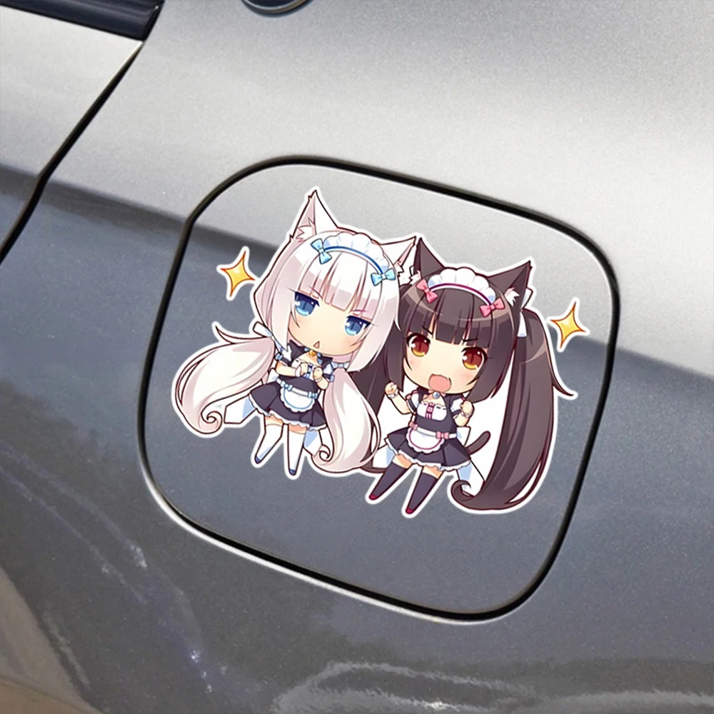 Chocolate and Vanilla Nekopara Car Stickers Cute Anime Theme Decals Vinyl For Body,Fuel Tank Cap,Windows,Bumper,Windshield,Doors view 3